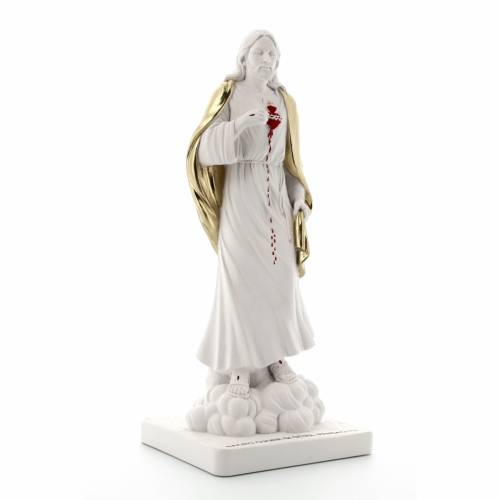 Statua Sacro Cuore di Gesù, in polvere di marmo bianca