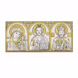 Icone dell'auto Icona rettangolare. Volto dipinto. Argento 999. Oro.