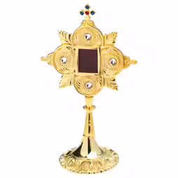 Reliquiario con pietre dorato H 25 cm