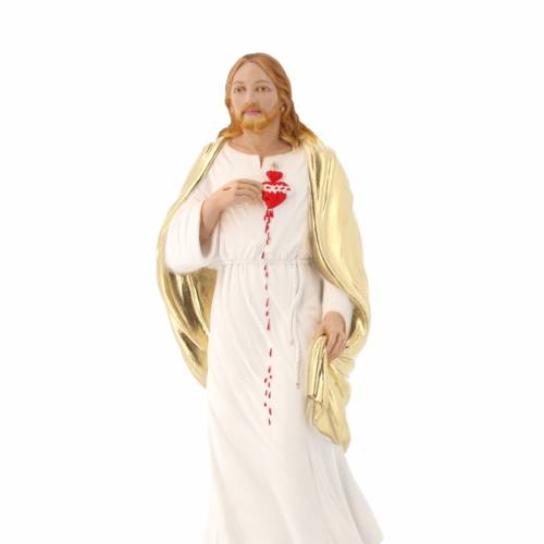 Statua Sacro Cuore di Gesù, in polvere di marmo colorata