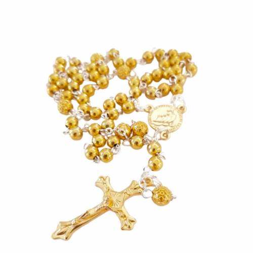 Rosario metallo dorato 6mm Giubileo