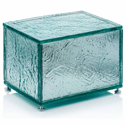 Glass Cinerary Urn "Argento Text"