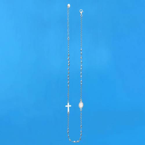 Collana a rosario in argento sfaccettato