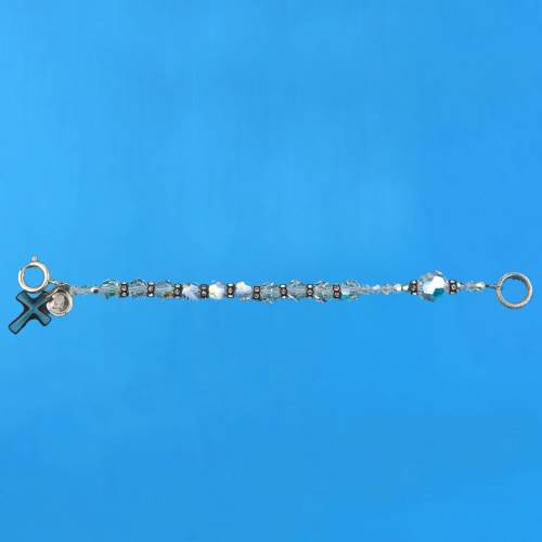 Bracciale a Rosario con Croce in Cristallo