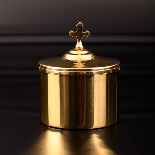 Host container golden plated D 9 cm