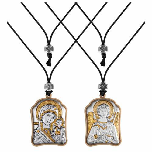 VM Kazan - St. Angel Pendant Icon. Silver 999. Gold.