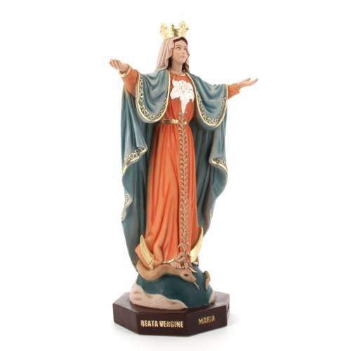 Statua Maria Mediatrice, in polvere di marmo colorata