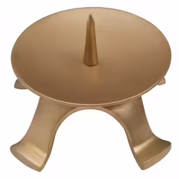 Four footed candle holder of golden iron