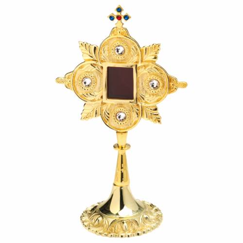 Reliquiario con pietre dorato H 25 cm