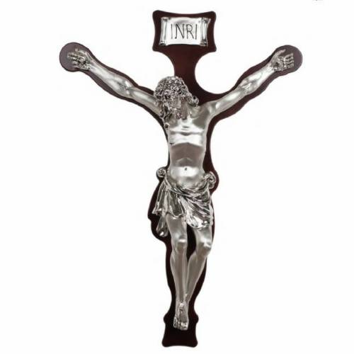 Silver and Wood Crucifix - Large