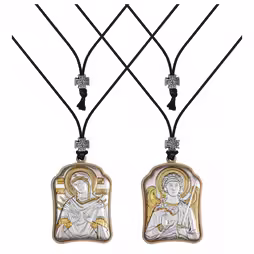 VM 7 Swords - St. Angel Pendant Icon. Silver 999. Gold.