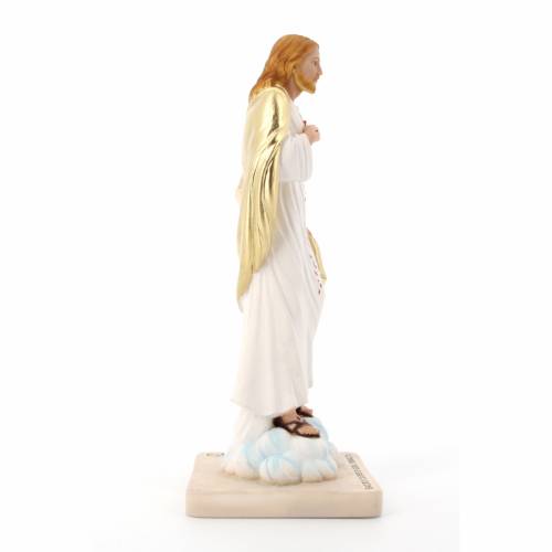 Statua Sacro Cuore di Gesù, in polvere di marmo colorata