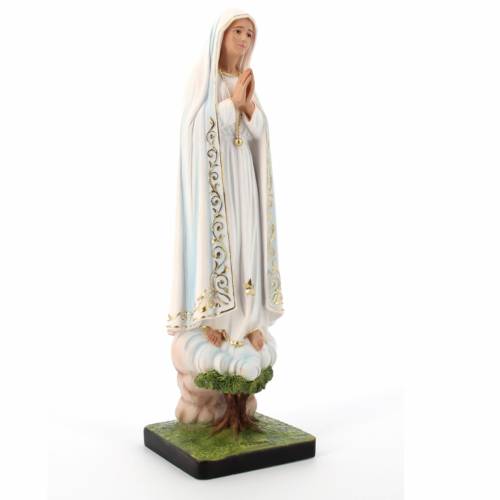 Statua Madonna di Fatima, in polvere di marmo colorata