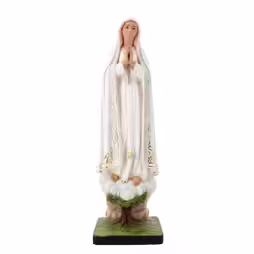 Statua Madonna di Fatima, in polvere di marmo colorata