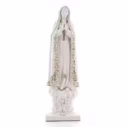 Statua Madonna di Fatima, in polvere di marmo bianca