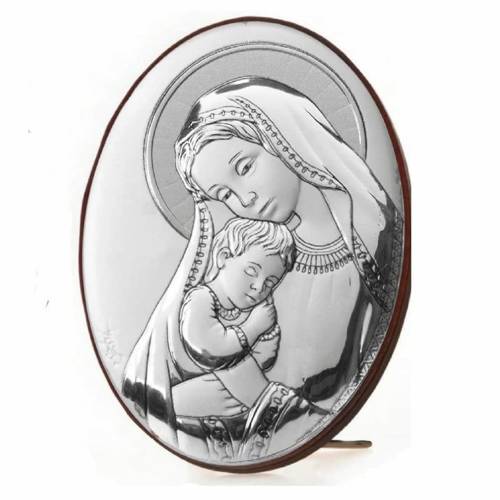 Icona Sacra Ovale in Argento Laminato