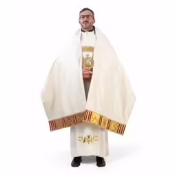 Velo omerale in seta avorio foderato in oro lurex
