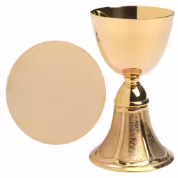 Calice con patena placcati oro H 18,5 cm