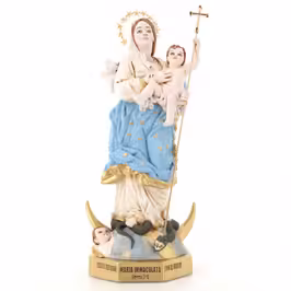 Statue of Mary Immaculate of colored marble