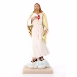 Statua Sacro Cuore di Gesù, in polvere di marmo colorata