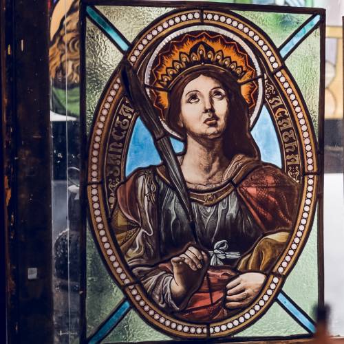 Creation of Stained Glass with Grisaille Painting
