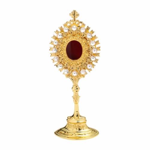 Reliquiario placcato oro con pietre