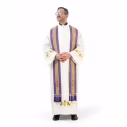 Stola sacerdotale viola con croci in cristalli