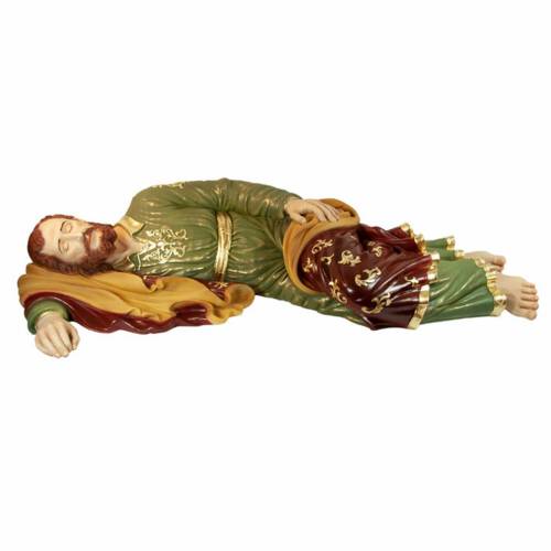 Statua san Giuseppe dormiente, in polvere di marmo colorata