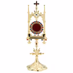 Reliquiario dorato con pietre H 31 cm