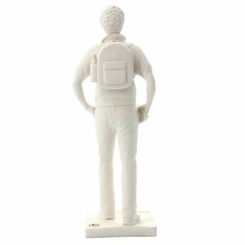 Statua San Carlo Acutis, in polvere di marmo bianca