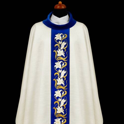Marian chasuble in woven fabric