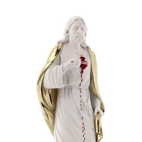 Statua Sacro Cuore di Gesù, in polvere di marmo bianca