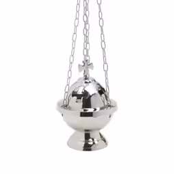 Thurible w/cross and nickle-plated H 15 cm