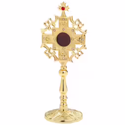 Reliquary w. Stones golden plated H 24 cm
