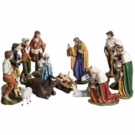 COMPLETE FIBERGLASS NATIVITY SCENE