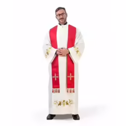 Stola per Sacerdote rossa con croci oro e rosse
