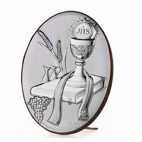 Icona Sacra Ovale in Argento Laminato