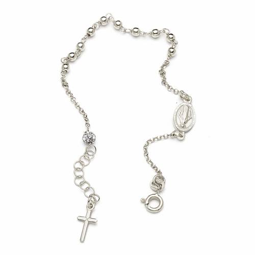 Bracciale Argento Rodiato Ø mm. 3 con Strass