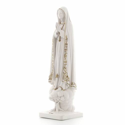 Statua Madonna di Fatima, in polvere di marmo bianca