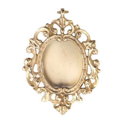 Reliquary golden plated brass H 11 cm