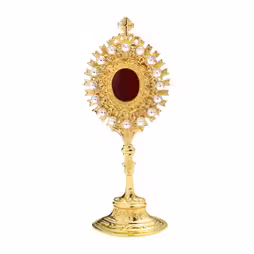 Reliquary golden plated with stones