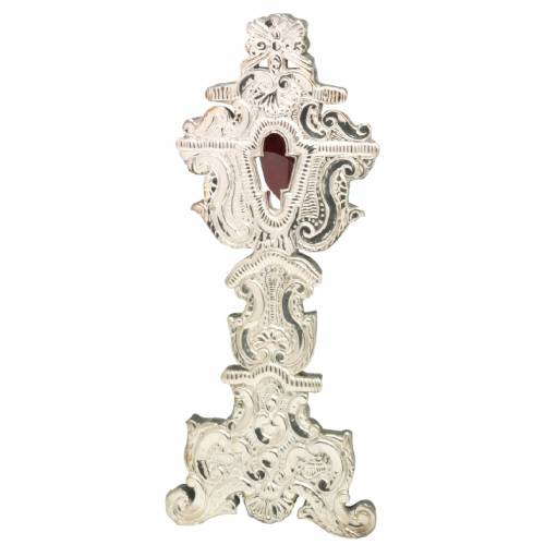 Reliquiario placcato argento su legno H 40 cm