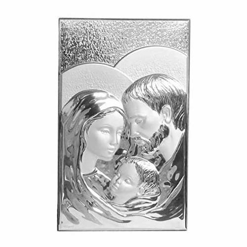 Icona Capezzale Sacra Famiglia in Argento PVD - 23x37 cm