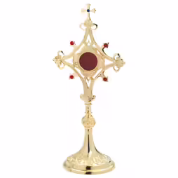 Reliquiario con pietre placcate oro H 30 cm