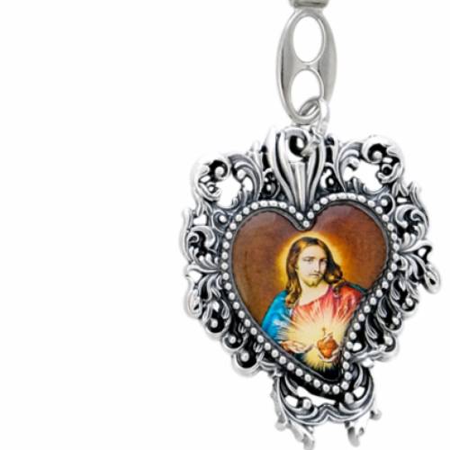 PORTACHIAVE CUORE VOTIVO ARGENTO