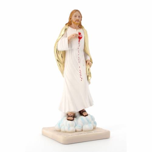 Statua Sacro Cuore di Gesù, in polvere di marmo colorata