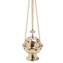 Turibolo con croce in ottone H 13 cm