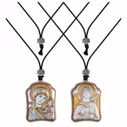 VM Kazan - St. Angel Pendant Icon. Silver 999. Gold.