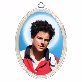 Gold foil oval Carlo Acutis