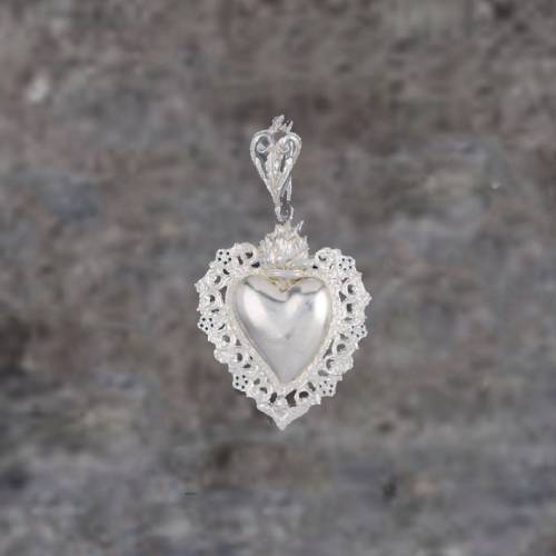 Medium votive heart pendant